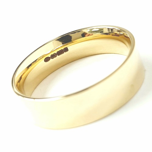 9ct Gold Wedding Band Ring 6mm Flat Court UK Hallmarked - Picture 10 of 12
