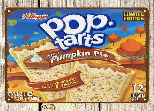 vintage home decor Pop Tarts Pumpkin metal tin sign