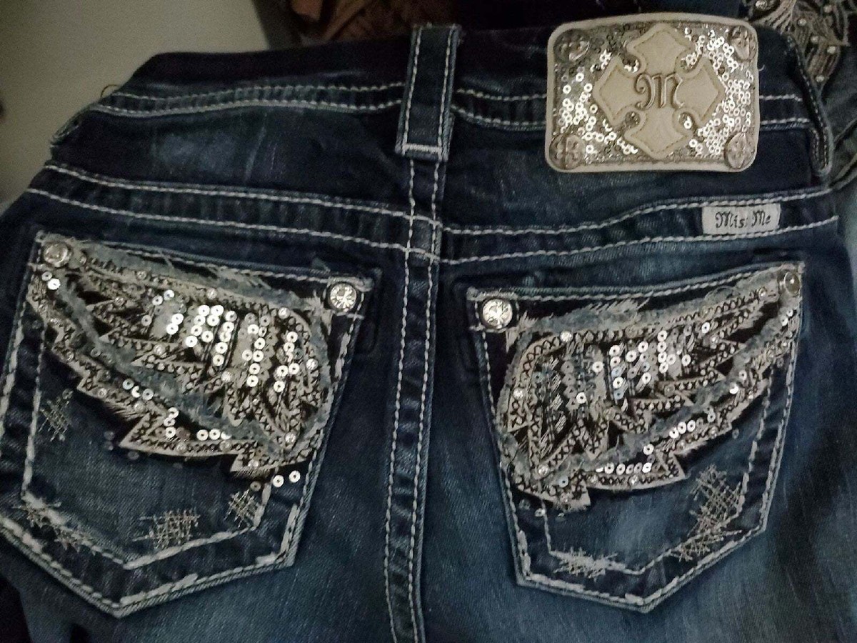 【美品】Miss Me ブラックスキニージーンズ 25 Miss Me Jeans 25 Black Skinny Angel Wings Very Good
