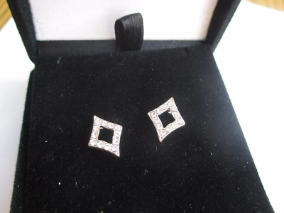 Boucles D'oreilles Vintage Plaqué Or Avec Cristaux - Fermoir Clous - Parfait état - Réf 5189
