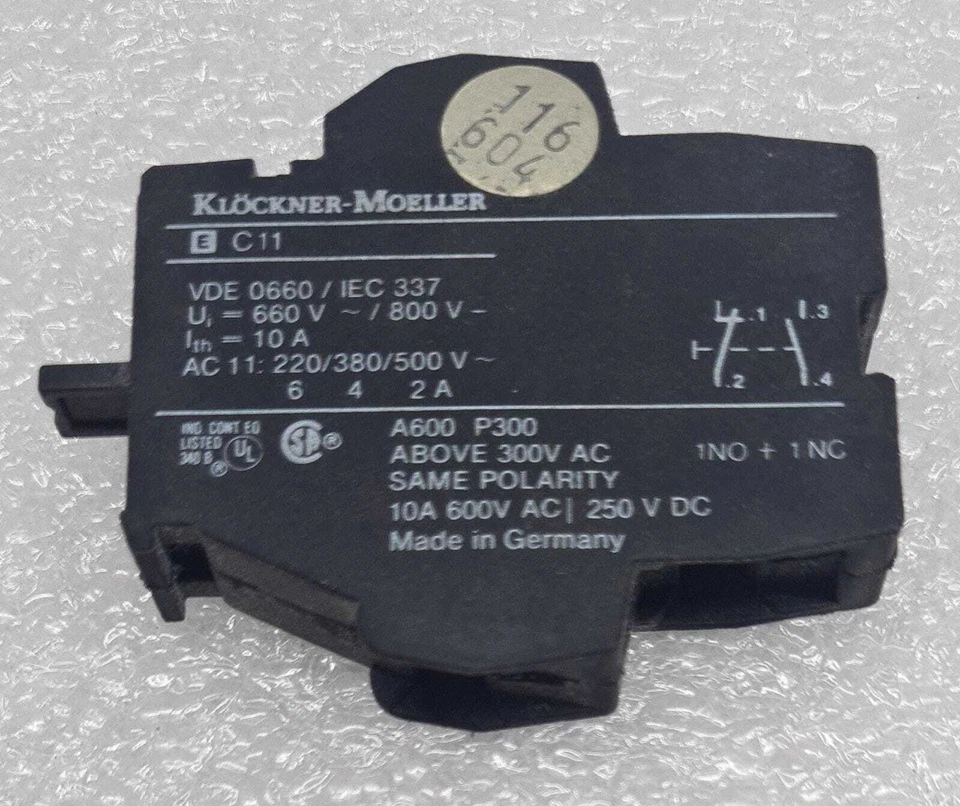 [LOTE DE 14] BLOCO DE CONTATO KLOCKNER MOELLER E C11 VDE 0660 IEC 337 - Imagem 2 de 4