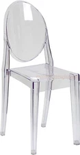 1, 2, 4, 6 or 8 Casper Ghost Dining Side Chair Clear Polycarbonate In or Outdoor