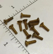 LOT OF 12 VINTAGE BRASS SWITCH & OUTLET WALL PLATE SCREWS (NOS)