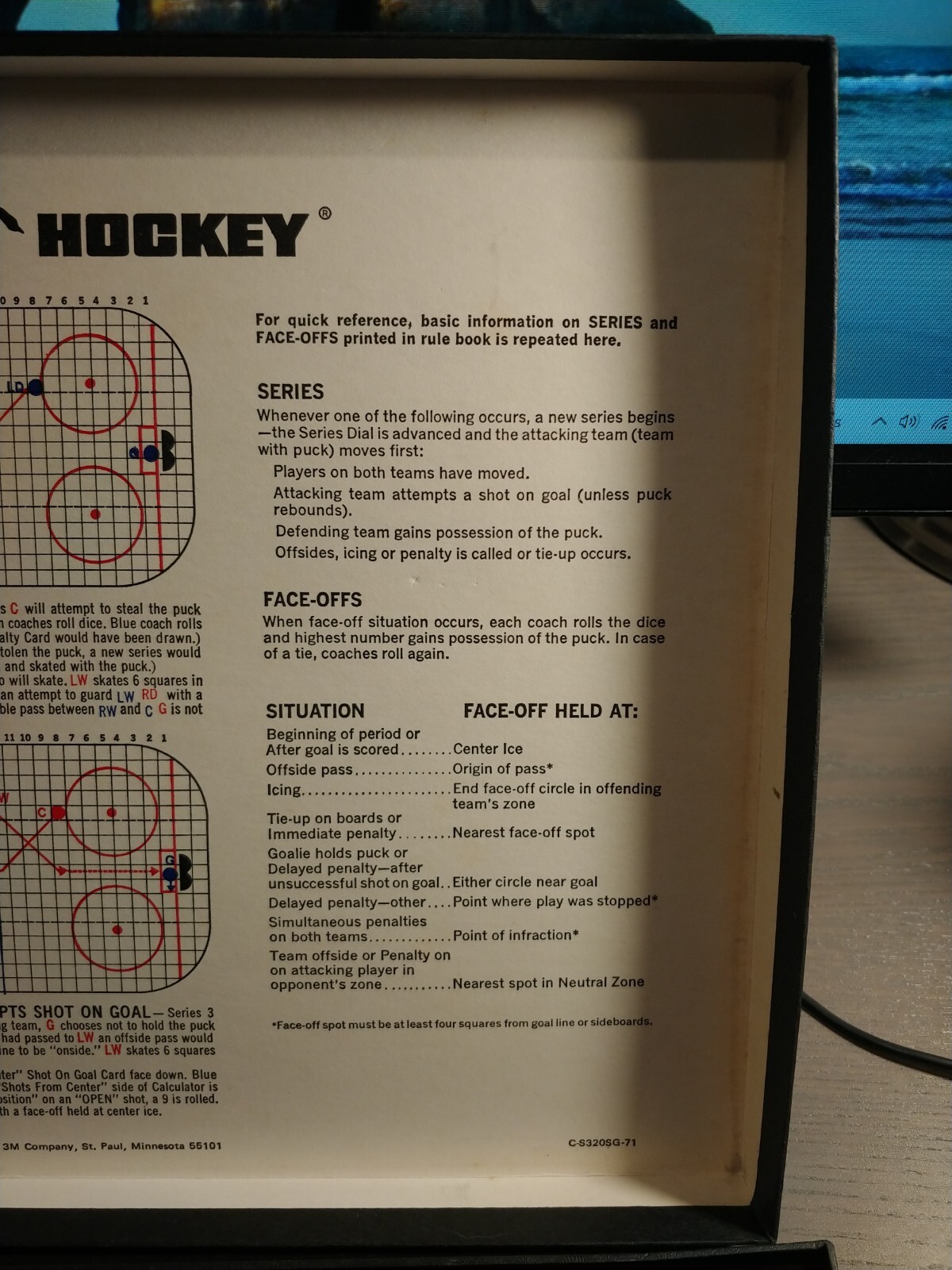 Vintage 1970 3M Blue Line Hockey Board Game eBay