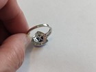 10 MM Trillion CheckerCut  Halo Simulated Blue Sapphire Silver Ring,NWOT, Pretty — photo 6
