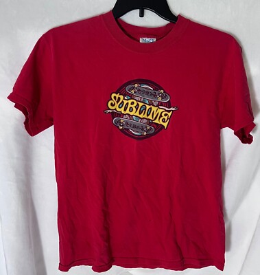 Mo Knits Sublime Band Logo Red T-Shirt Mens M Medium Short Sleeve