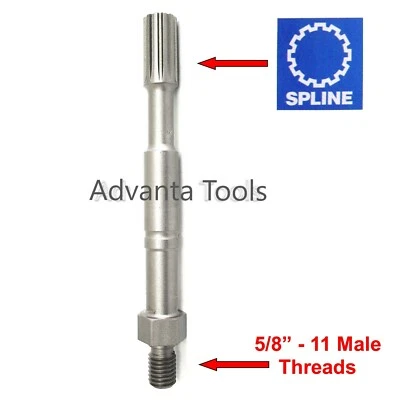 Core Drill Adapter - Spline To 5/8"-11 Threaded Bit Connection for Hammer Drill