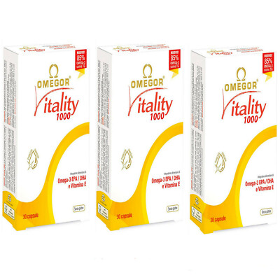 NET OMEGOR VITALITY 1000 omega-3 EPA DHA. e vitamina E 3x30 90 perle | eBay
