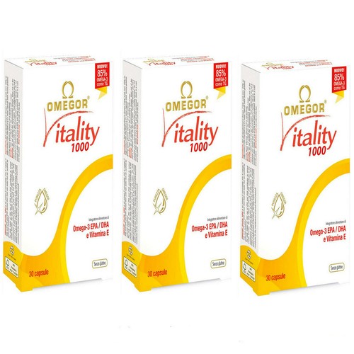 NET OMEGOR VITALITY 1000 omega-3 EPA DHA. e vitamina E 3x30 90 perle | eBay