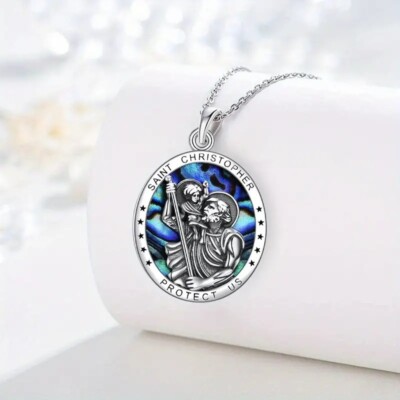 St Saint Christopher Medal Pendant Necklace Amulet | eBay