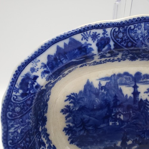 Antique Flow Blue Nonpareil Burgess & Leigh Middleport Pottery 10" Serving Dish - Picture 2 of 17