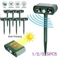 Animal Repellers Ultrasonic Solar Powered Outdoor Pest Cat Dog Mice Deer Sensor