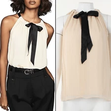 Reiss Mya Gathered Tank with Bow Size 6