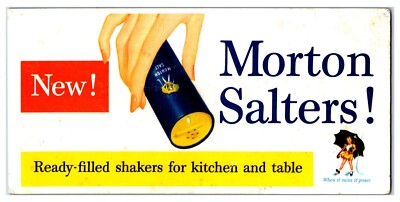 Vintage Morton Salters! Ink Blotter - 1950s Table Salt Ad