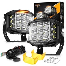 Auxbeam 2pcs 5inch Led Work Light Bar Spot Amber Drl Fog Lamp Offroad Driving