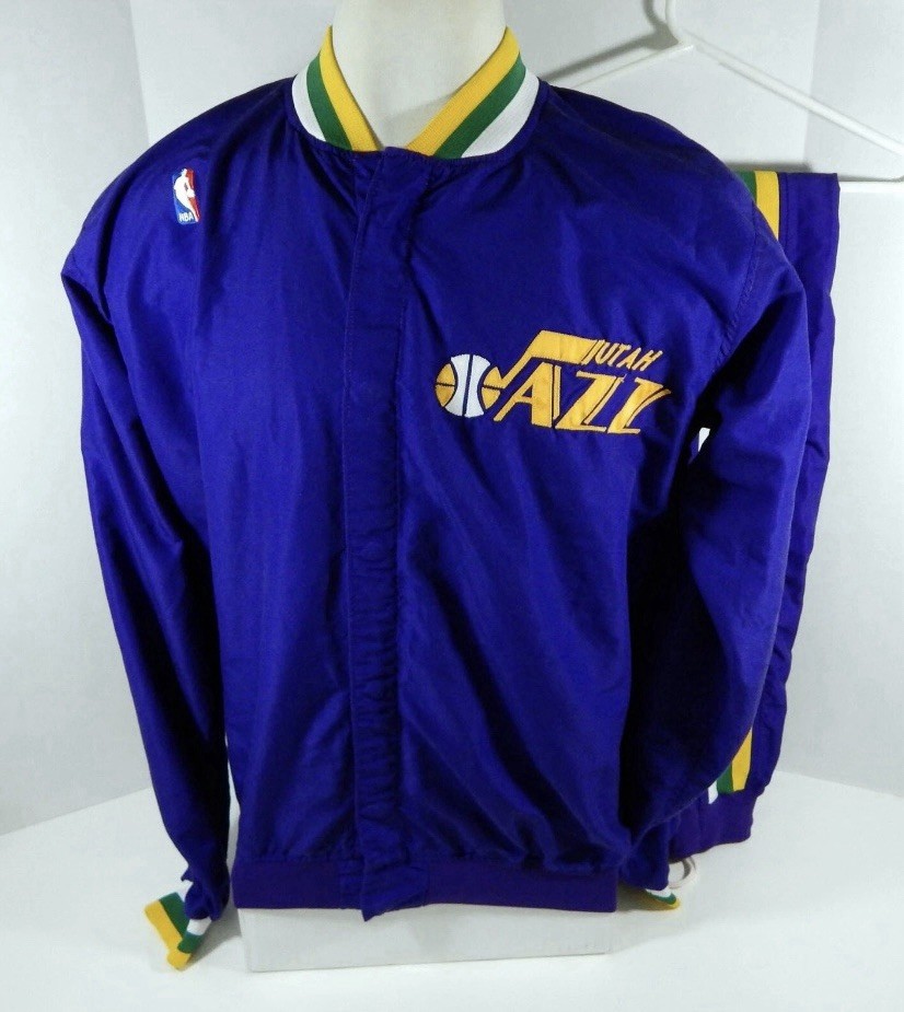 1994-95 Utah Jazz Blue Edwards #30 Game Used Purple Warm Up Jacket & Pants