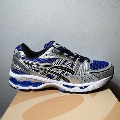 ASICS Men's Low Top Lace Up Running Sneakers Blue Silver Black White
