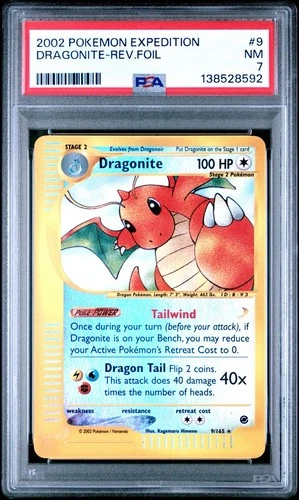 2002 Pokemon Expedition Dragonite Reverse Foil 43/165 PSA 7 Near Mint