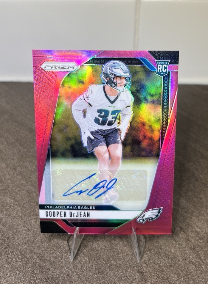2024 Panini Prizm - Rookies Cooper DeJean #321 Pink Prizm Autographs (AU, RC)