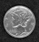 1940-S Mercury Silver dime, circulated, ungraded