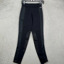 Kerrits Pants Riding Women Small Black Equestrian Knee Patch Breeches Tights EUC