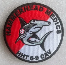 HAMMERHEAD MEDICS HHT 6-9 CAV PATCH combat military US ARMY paramedic EMT shark