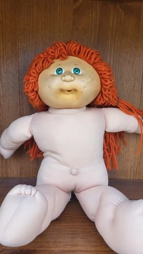 Cabbage Patch Doll Girl Red Hair Green Eyes Signed 1985
