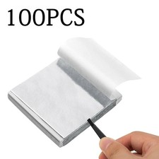 100X Imitation Sliver Leaf Sheets Foil Paper for DIY Gilding Craft Decoration