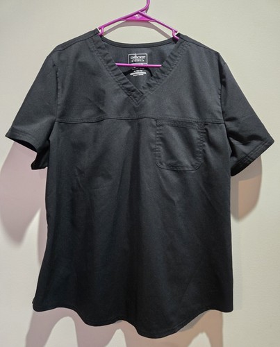 Cherokee Workwear Revolution Scrub Top Womens XL Black Stretch V Neck WW657 NWOT