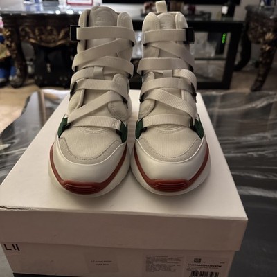 Chloe Sonnie Women's High Top Sneaker Shoes White Green Size 40 / US 10 - Italy