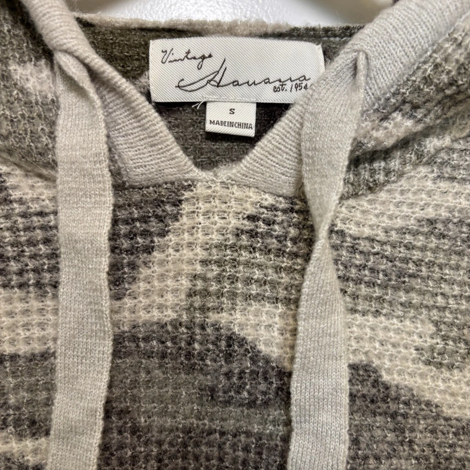 Suéter con Capucha Para Mujer Vintage Tejido Habana Camuflado Verde Y Tostado Talla S 0292 Foto 2 de 4