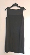 Eileen Fisher Womens Sz 10 Black Charcoal Color Block Sleeveless Dress Career