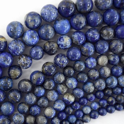 Natural Blue Lapis Lazuli Round Beads 15'' Strand 4mm 6mm 8mm 10mm 12mm
