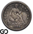 1858-O Seated Liberty Half Dime, Reverse Details