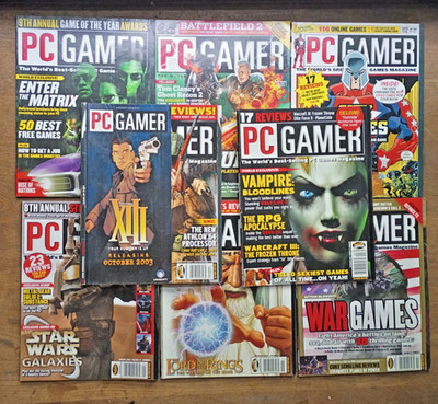 PC Gamer Magazine Lot (8 Issues) - NO DISCS - Matrix, StarWars, Vampire