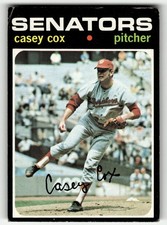 1971 Topps Casey Cox #82 Washington Senators MID HIGHER GRADE NO CREASES NICE!
