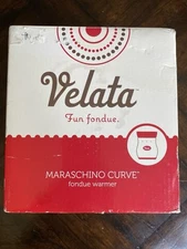 Velata Fun Fondue Warmer For Cheese Or Chocolate. Maraschino Curve Red. No Forks