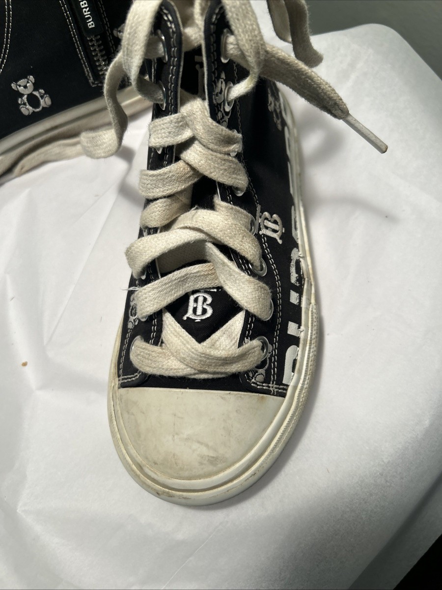 Burberry Kids Mini Larkhall Teddy Bear Monogram Black High-Top