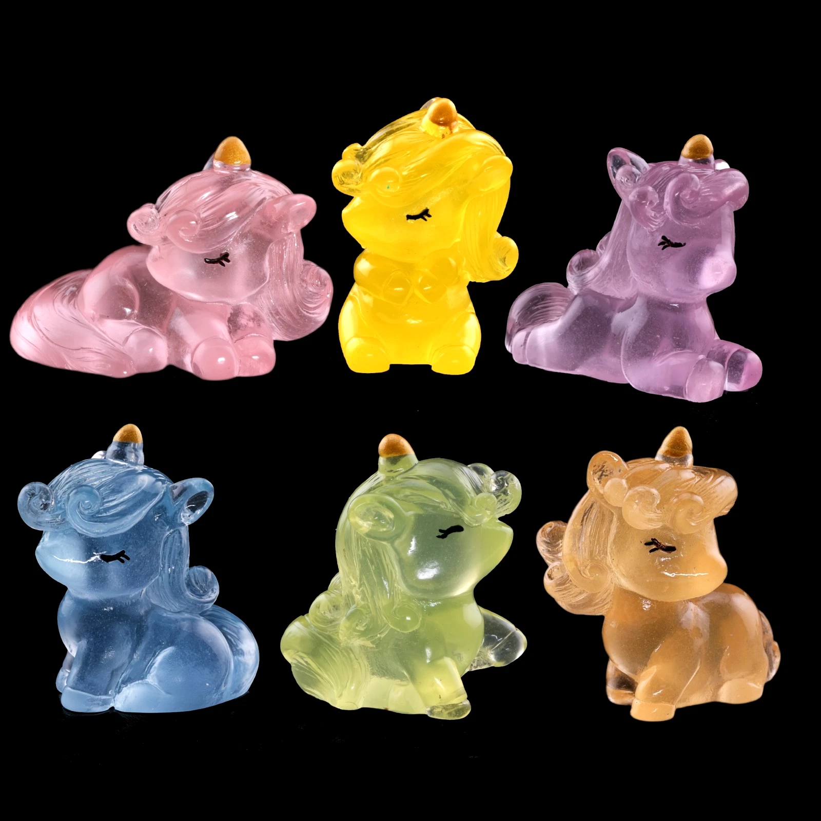Dreamy Unicorn glow in the dark mini figures pastel colors lineup Japanese gashapon