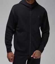  110 Nike Jordan Sport Hoop Fleece Men's Dri-FIT Full-Zip Hoodie Black FV8602 LG