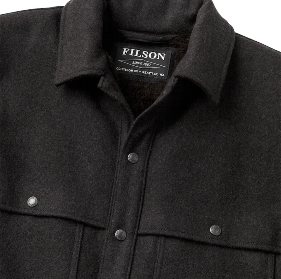 FILSON LINED WOOL CAPE COAT 20250178 Made In USA BROWN BLACK TWILL NEW RARE BAG - Image 4 of 4