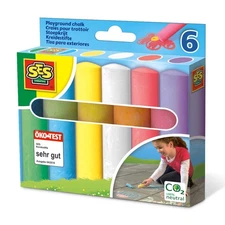 SES Creative 02206 Playground chalks 6 Pack, Mixed