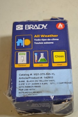 Brady All Weather Black on Yellow Vinyl #142803