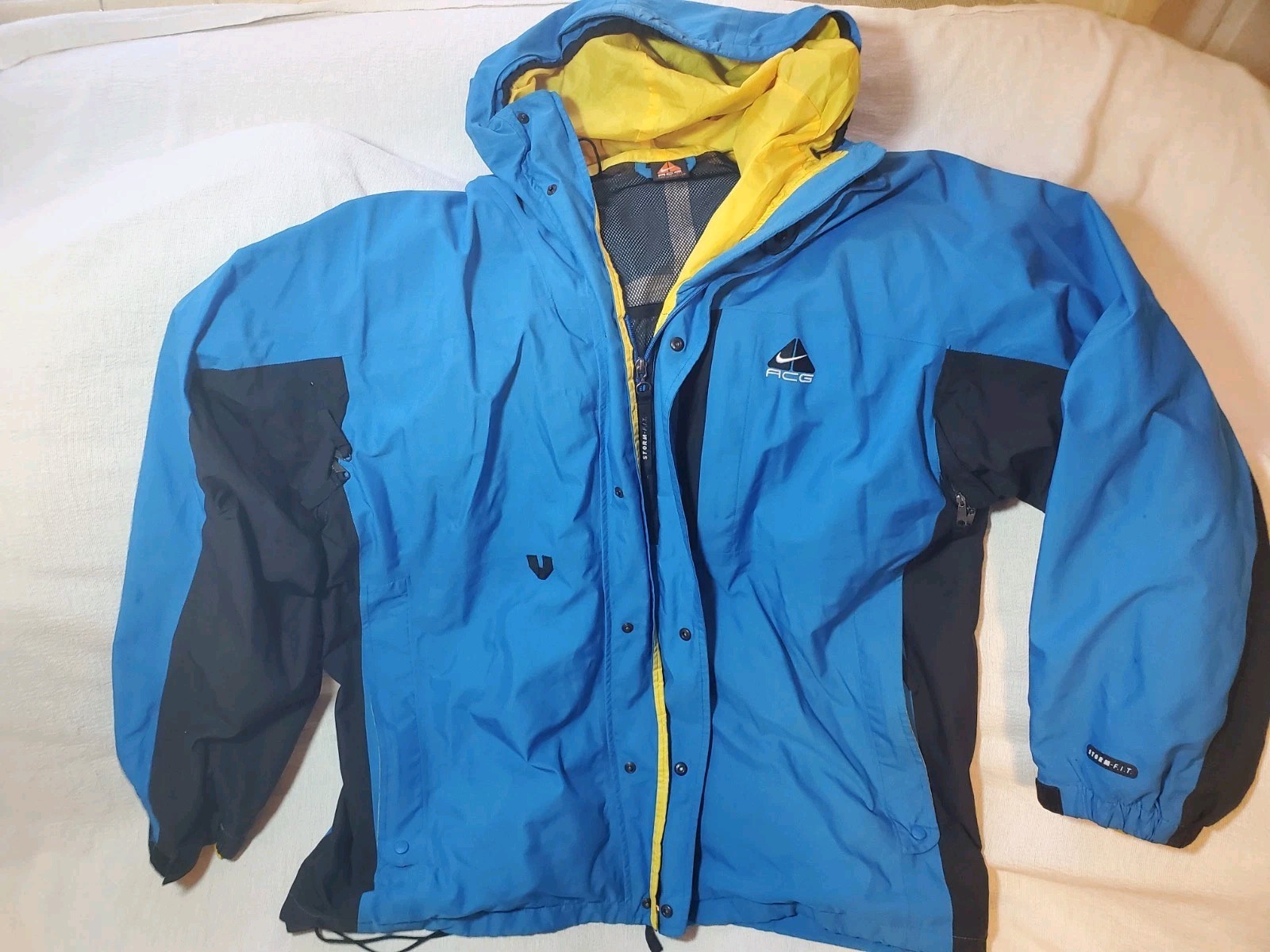 SACAI X NIKE NIKE ACG GIACCA ANNI 90 STORM FIT GIACCA A VENTO CON CAPPUCCIO VINTAGE Tg XL Blu