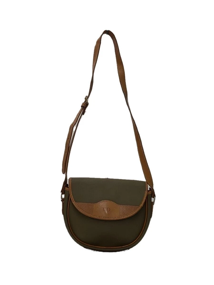Ancien sac à bandoulière Christian Dior KHK couleur unie