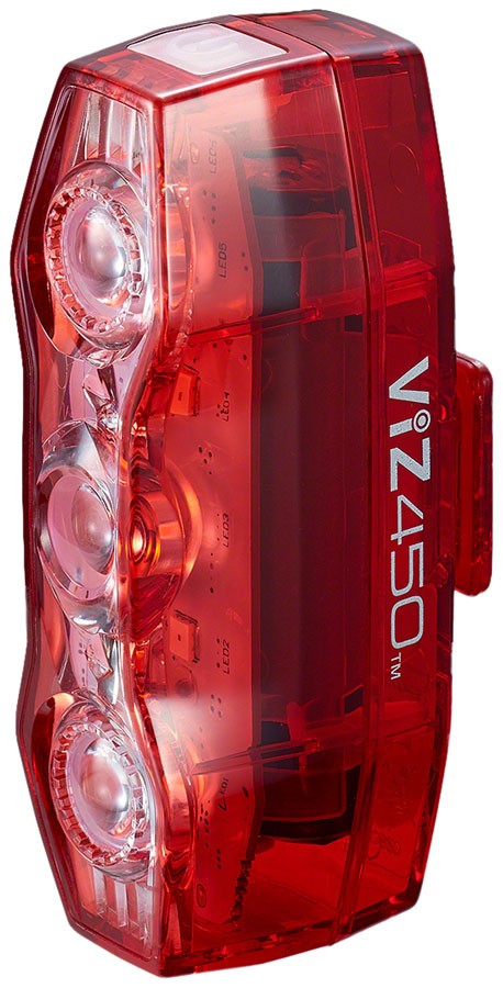 Cateye ViZ450 Rear USB Rechargeable Bike Light - 450 Lumen, Daytime Hyperflash,