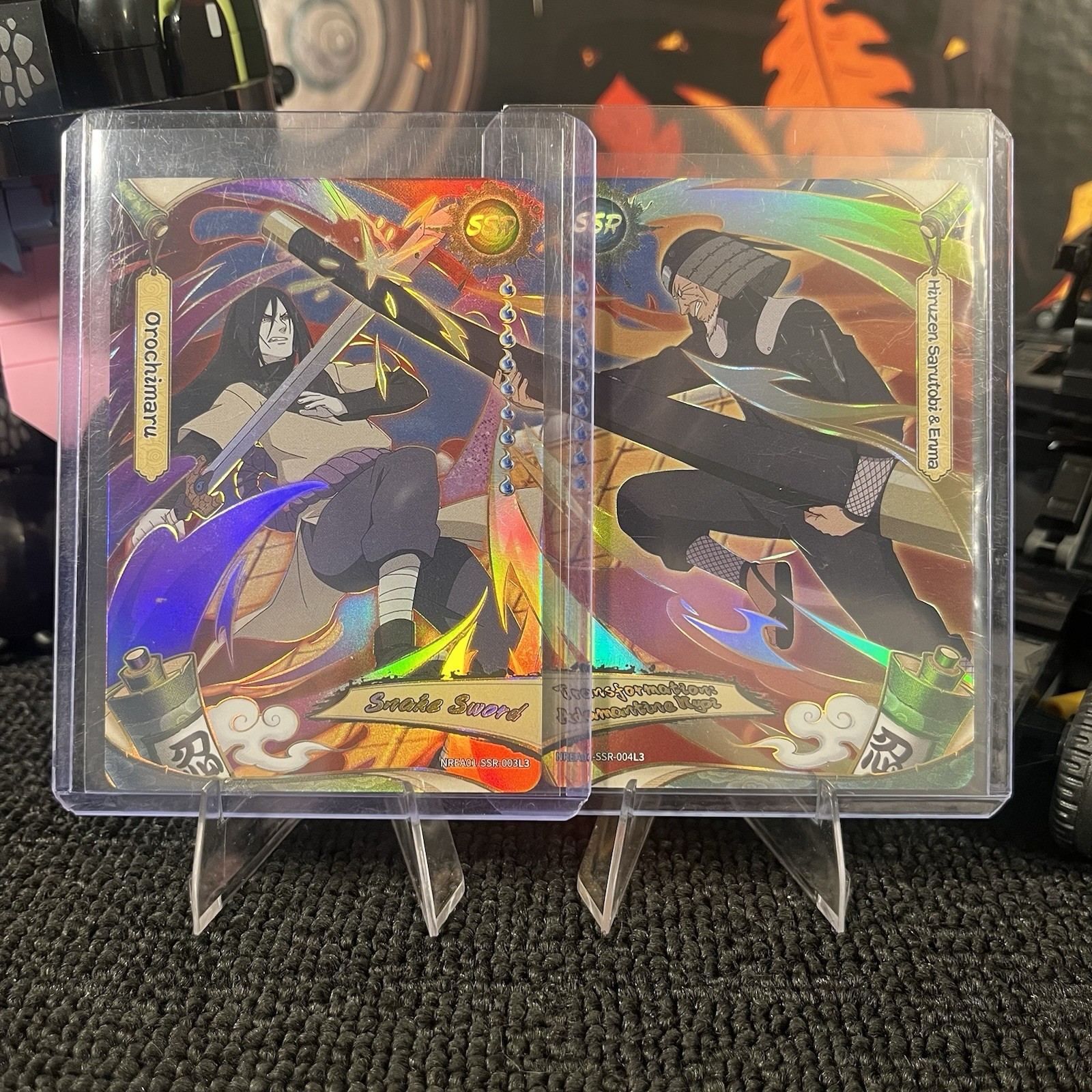 Orochimaru (SSR-003) & Hiruzen (SSR-004) English Kayou Naruto