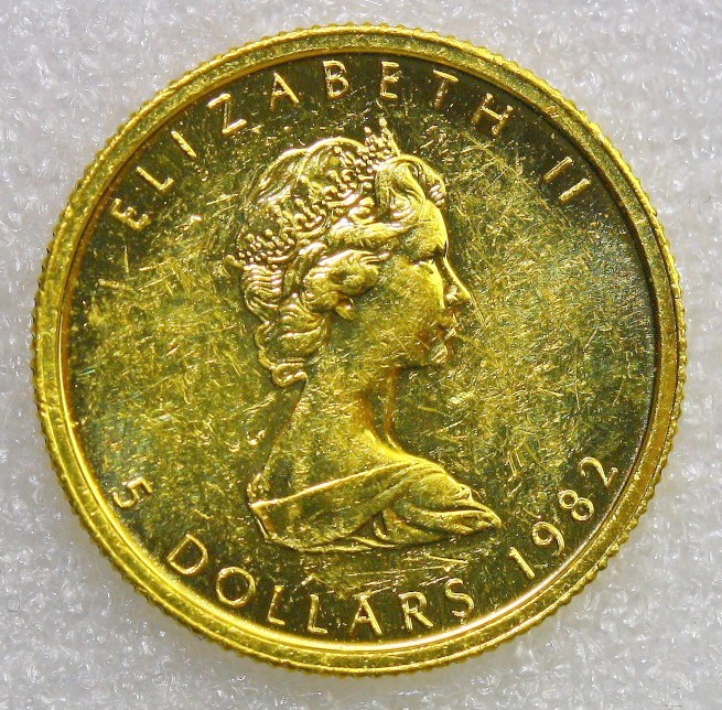 1982 Canadian 5 Dollar Gold Maple Leaf Coin 1/10 oz 0.9999 GOLD | eBay