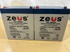 Lot of 2 Zeus PC5-12F2-5 12V5AH Non-Spillable Sealed Rechargeable Btys 6200 