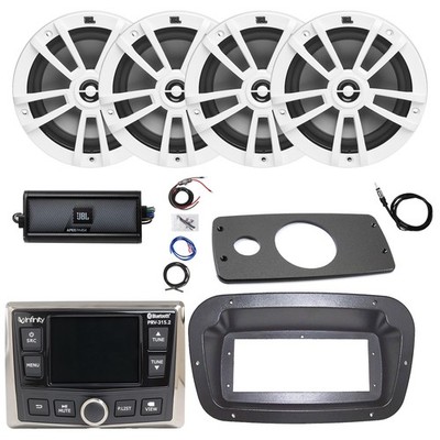 Infinity Radio, ANT, Amp w/Kit, 4x 6.5'' 180W White Speaker,Adapter, Spa Bezel
